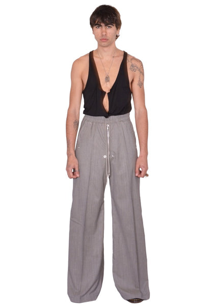 RICK OWENS MEN WIDE BELA PANTS GREY MELANGE SS26 | DOSHABURI Shop