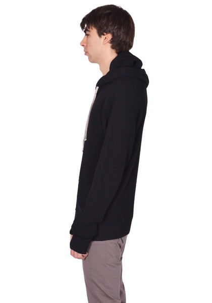 RICK OWENS MEN ZIPPED HOODIE BLACK SS26 | DOSHABURI Shop
