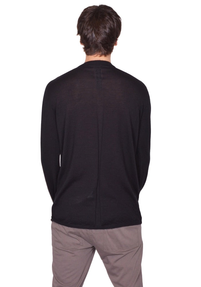 RICK OWENS OVERSIZED LEVEL KNIT SWEATER BLACK SS26 | DOSHABURI Shop