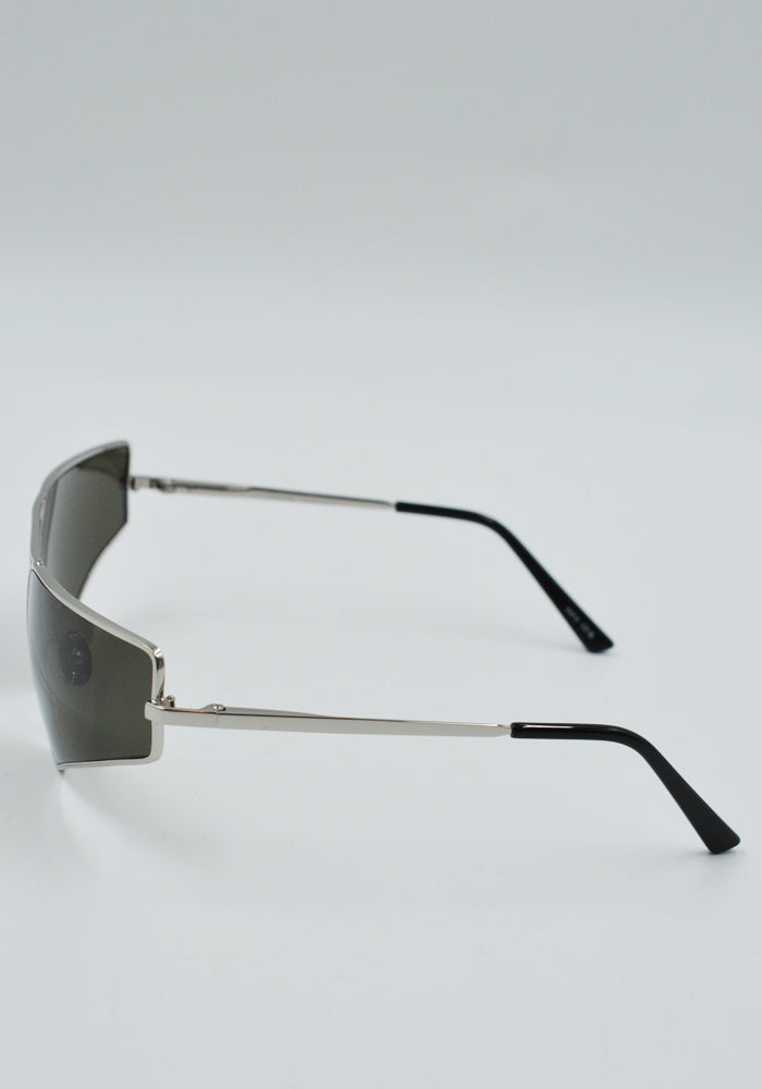 RICK OWENS PRONG SUNGLASSES SILVER/BLACK LENS FW25