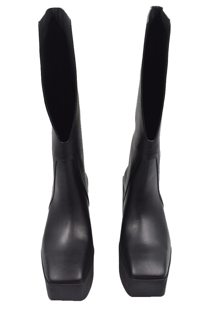 RICK OWENS SLIVER PLATFORM WINGED KOWBOY BOOTS SS25