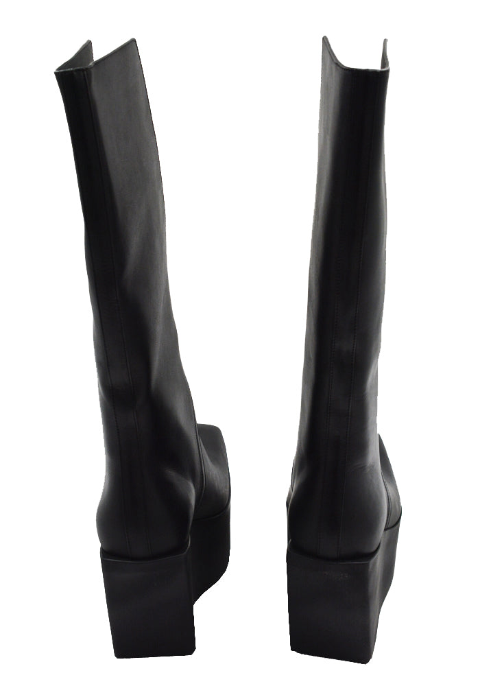RICK OWENS SLIVER PLATFORM WINGED KOWBOY BOOTS SS25