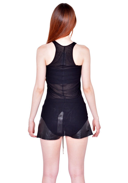 RICK OWENS WOMEN BASIC RIB TANK BLACK FW26 | DOSHABURI Shop