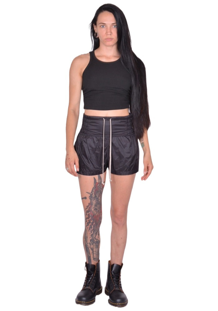 RICK OWENS WOMEN BOXING SHORTS BLACK FW25 | DOSHABURI Online Shop