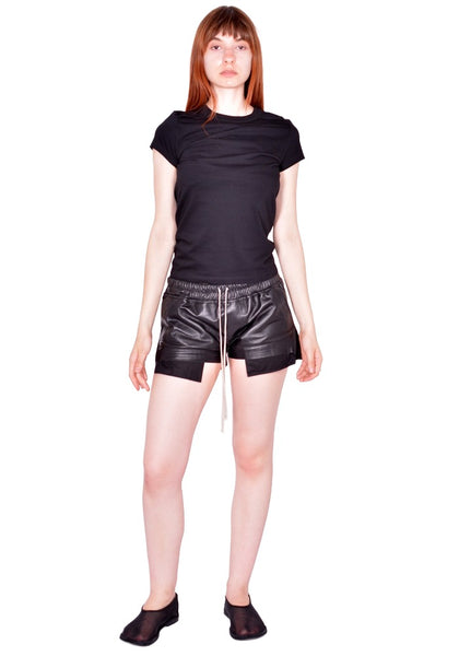 RICK OWENS WOMEN CROPPED LEVEL T-SHIRT BLACK FW26 | DOSHABURI Shop