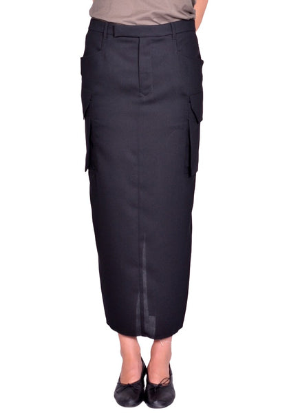 RICK OWENS WOMEN FIRBANKS SKIRT BLACK SS26 | DOSHABURI Shop