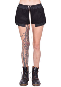 RICK OWENS WOMEN FOG BOXER SHORTS BLACK FW25 | DOSHABURI