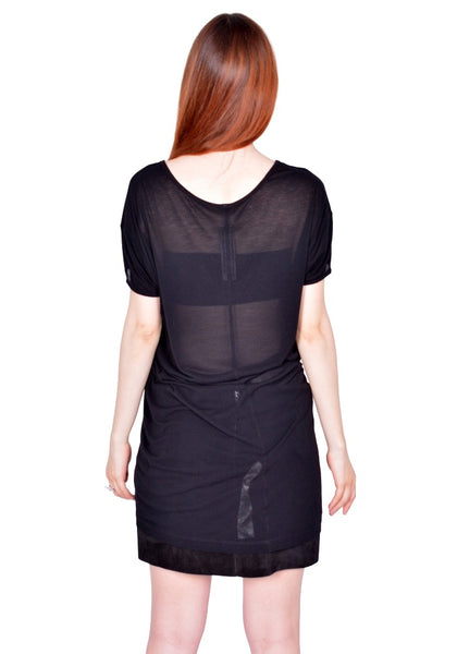 RICK OWENS WOMEN HIKED T-SHIRT BLACK FW26 | DOSHABURI Online Shop