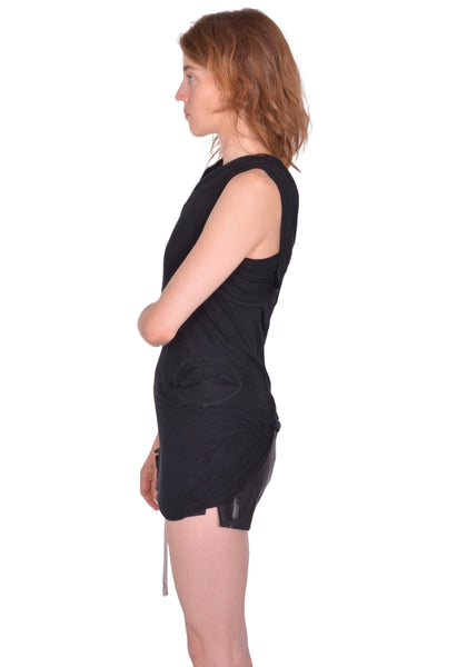 RICK OWENS WOMEN HOLLYWOOD BANANA T-SHIRT BLACK SS25 | DOSHABURI Shop