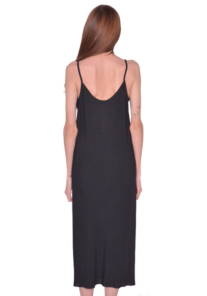RICK OWENS WOMEN RP01E7545 Y SLIP DRESS BLACK SS25 | DOSHABURi Shop