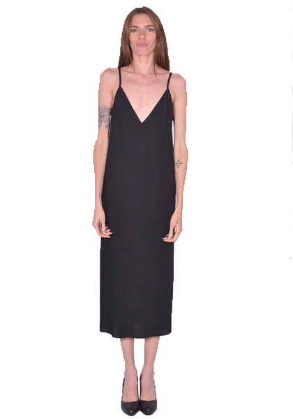 RICK OWENS WOMEN RP01E7545 Y SLIP DRESS BLACK SS25 | DOSHABURi Shop