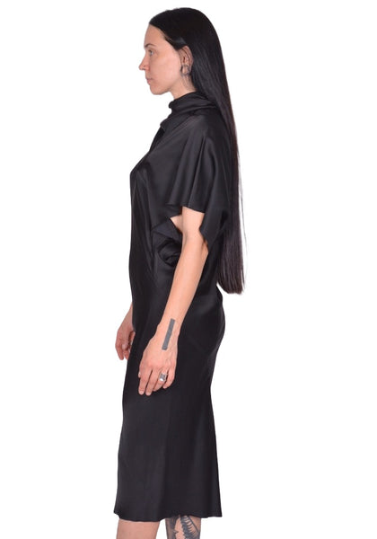RICK OWENS WOMEN RP02E4543 SCH SEB DRESS BLACK FW25 | DOSHABURI Shop
