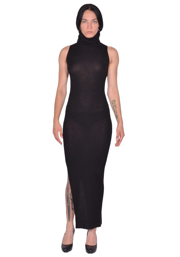 RICK OWENS TUBE DRESS BLACK NEW WOOL FW25 | 50%OFF SALE | DOSHABURI