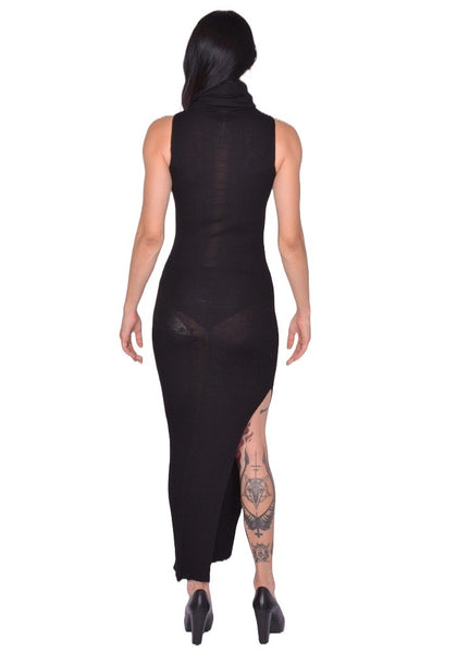 RICK OWENS WOMEN TUBE DRESS BLACK NEW WOOL FW25 | DOSHABURI Shop