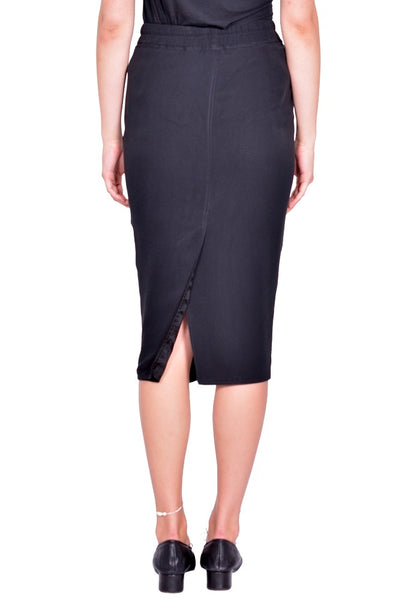 RICK OWENS ZIPPED SHORT PILLAR SKIRT BLACK SS26 | DOSHABURI Shop