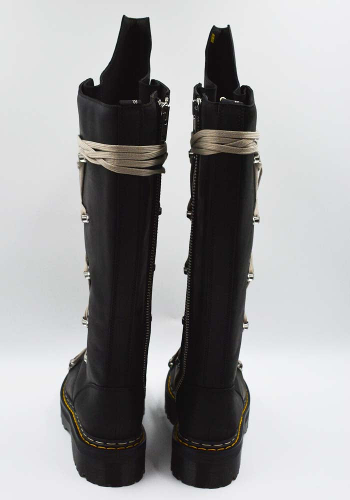 RICK OWENS x DR. MARTENS 1B60 QUAD SOLE PENTALACE BOOTS BLACK FW25