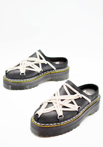 RICK OWENS x DR. MARTENS WOMENS QUAD SOLE MEGALACE MULE BLACK FW26 | DOSHABURI Shop