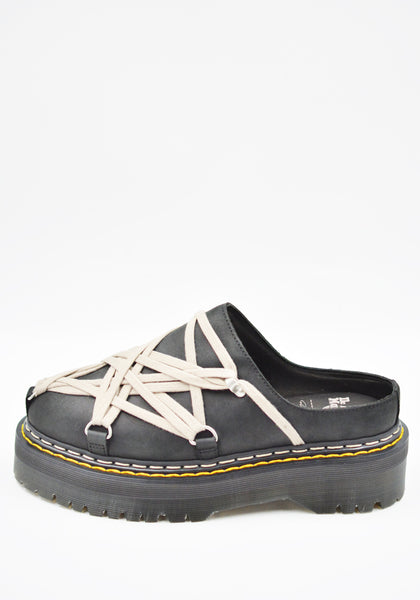 RICK OWENS x DR. MARTENS WOMENS QUAD SOLE MEGALACE MULE BLACK FW26 | DOSHABURI Shop