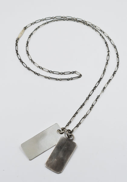 WERKSTATT MÜNCHEN M3018 FINE CHAIN NECKLACE TWO TAGS | DOSHABURI Shop