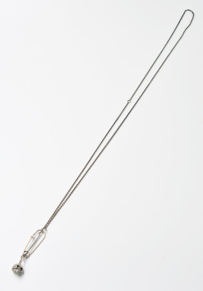 WERKSTATT:MÜNCHEN M3982 FINE CHAIN SAFETY PIN+SKULL SILVER | DOSHABURI Online Shop