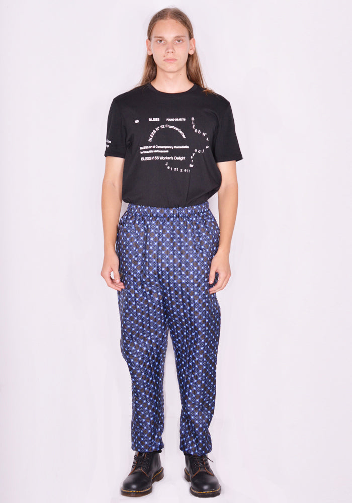 BLESS N°75 3096 MONPE PANTS FLORAL PRINT BLACK/BLUE FW23 | 50%OFF