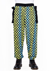 BERNHARD WILLHELM DICES PANTS BLUE/YELLOW FW23 | DOSHABURI Online Shop