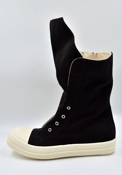 RICK OWENS DRKSHDW DU01D18O6 CB BOOT SNEAKERS BLACK/MILK SS24 | DOSHABURI Online Shop