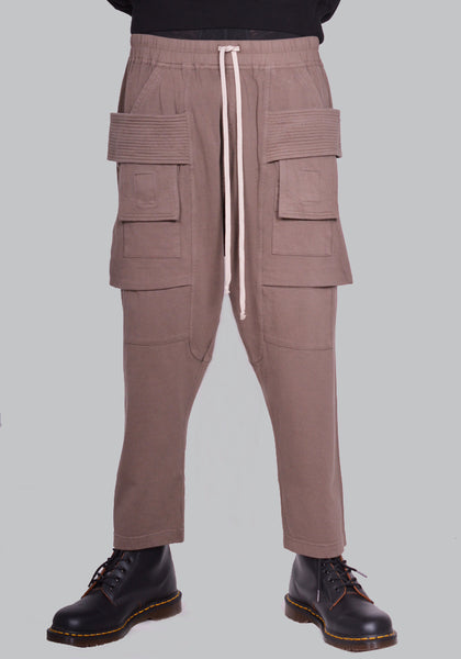 RICK OWENS DRKSHDW CREATCH CARGO CROPPED DRAWSTRING PANTS DUST SS24 | DOSHABURI Online Shop