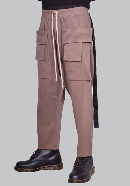 RICK OWENS DRKSHDW CREATCH CARGO CROPPED DRAWSTRING PANTS DUST SS24 | DOSHABURI Online Shop