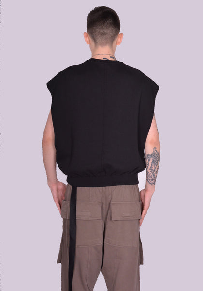 RICK OWENS DRKSHDW DU01D1155 F TATLIN SLEEVELESS SWEATSHIRT BLACK SS24 | DOSHABURI Online Shop