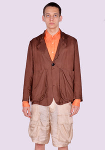 EDWARD CUMING SS23-B07 CINCHED SAG BLAZER BROWN SS23 | DOSHABURI Online Shop