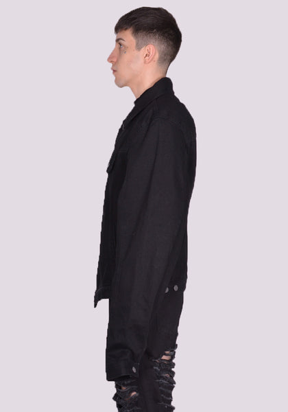 EGONLAB. DN008C WRAPPED DENIM JACKET RAW BLACK SS24 | DOSHABURI Online Shop