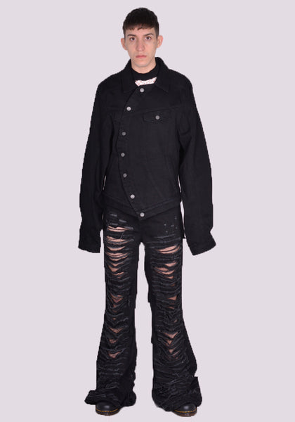 EGONLAB. DN008C WRAPPED DENIM JACKET RAW BLACK SS24 | DOSHABURI Online ShopEGONLAB. DN008C WRAPPED DENIM JACKET RAW BLACK SS24 | DOSHABURI Online Shop