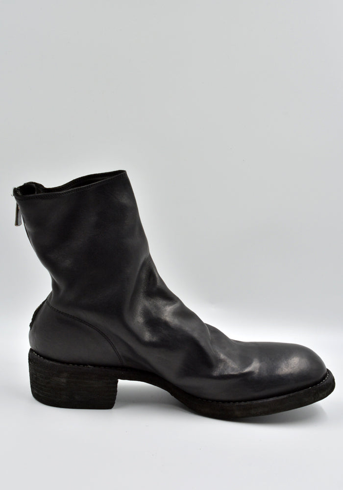 GUIDI 796Z SOFT HORSE FULL GRAIN LEATHER SHORT BOOTS BLACK 