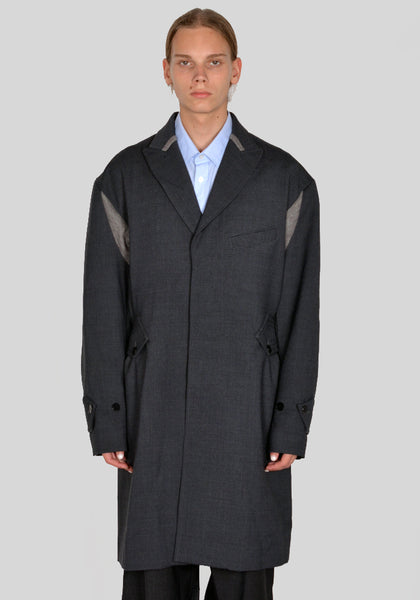 KIKO KOSTADINOV KKAW23J02-27 SOLON LONG COAT SHADOW GREY/ASH GREY FW23 | DOSHABURI Online Shop