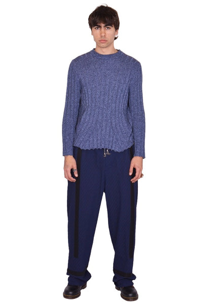KIKO KOSTADINOV MEN KKSS26KN05-109 KADA KNIT PULLOVER BLUE MELANGE (New Season SS26)