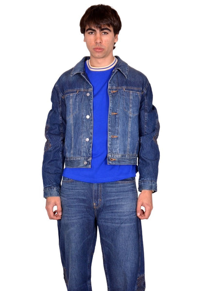 KIKO KOSTADINOV x LEVI'S ARTICULATE DENIM TRUCKER JACKET BLUE | DOSHABURI Shop