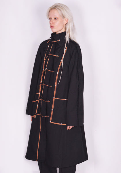 KIKO KOSTADINOV KKWAW23C01-17 AKETON COAT JET BLACK FW23 | DOSHABURI Online Shop