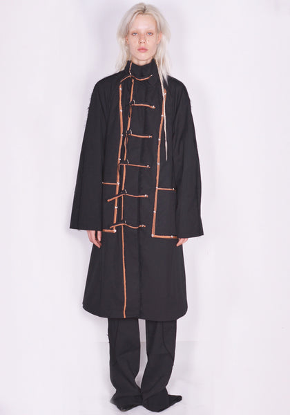 KIKO KOSTADINOV KKWAW23C01-17 AKETON COAT JET BLACK FW23 | DOSHABURI Online Shop