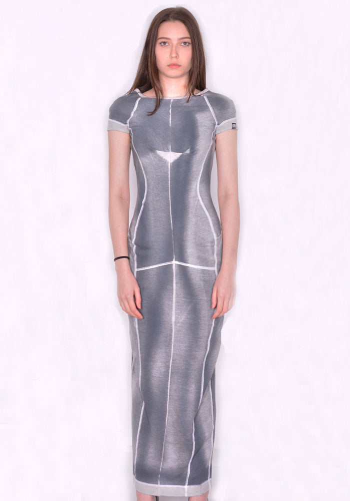 KNWLS SS24-RAZLDR0WASHG RAZE LONG DRESS WASHED GREY SS24 | DOSHABURI Online Shop