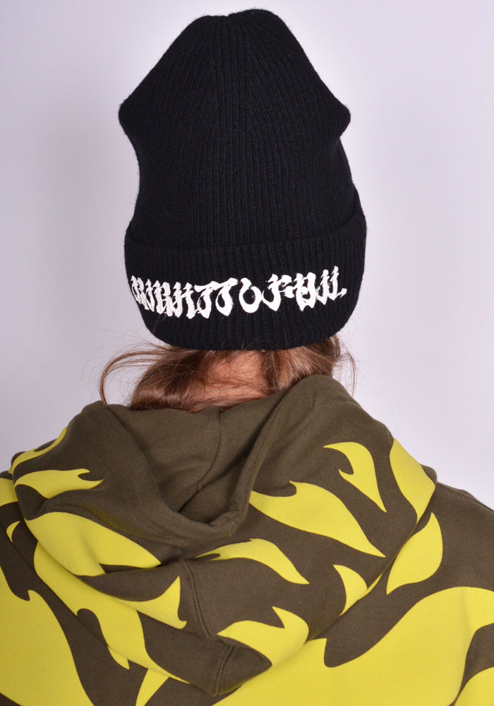 KUSIKOHC RIGHT TO FAIL BEANIE HAT BLACK FW24 | 50%OFF SALE