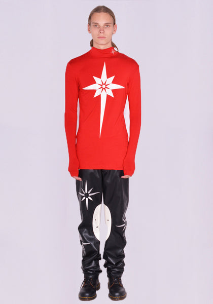 KUSIKOHC KUW3MT01KR-C4002.002 ORIGAMI PRINT MASK TIGHT TOP RED | DOSHABURI Online Shop