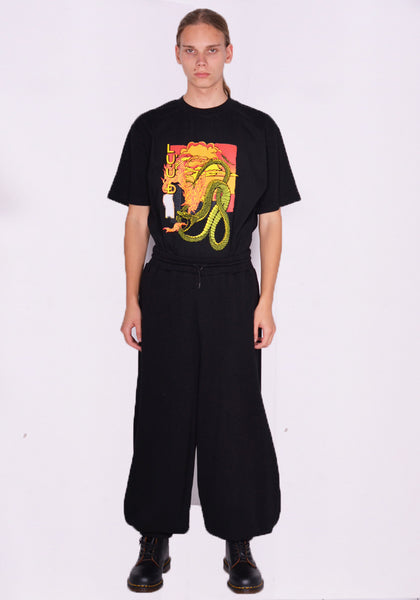 LU'U DAN MT061J-TJ SNAKE GRAPHIC T-SHIRT BLACK