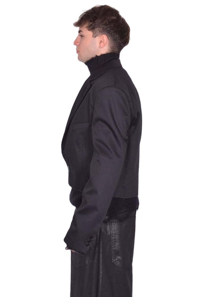 LU'U DAN SLASHED BLAZER BLACK FW25 | DOSHABURI Online Shop