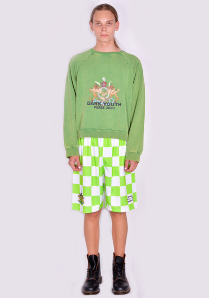 LIBERAL YOUTH MINISTRY LYM04T024 SUNWASHED SWEATSHIRT GREEN FW23 | DOSHABURI Online Shop