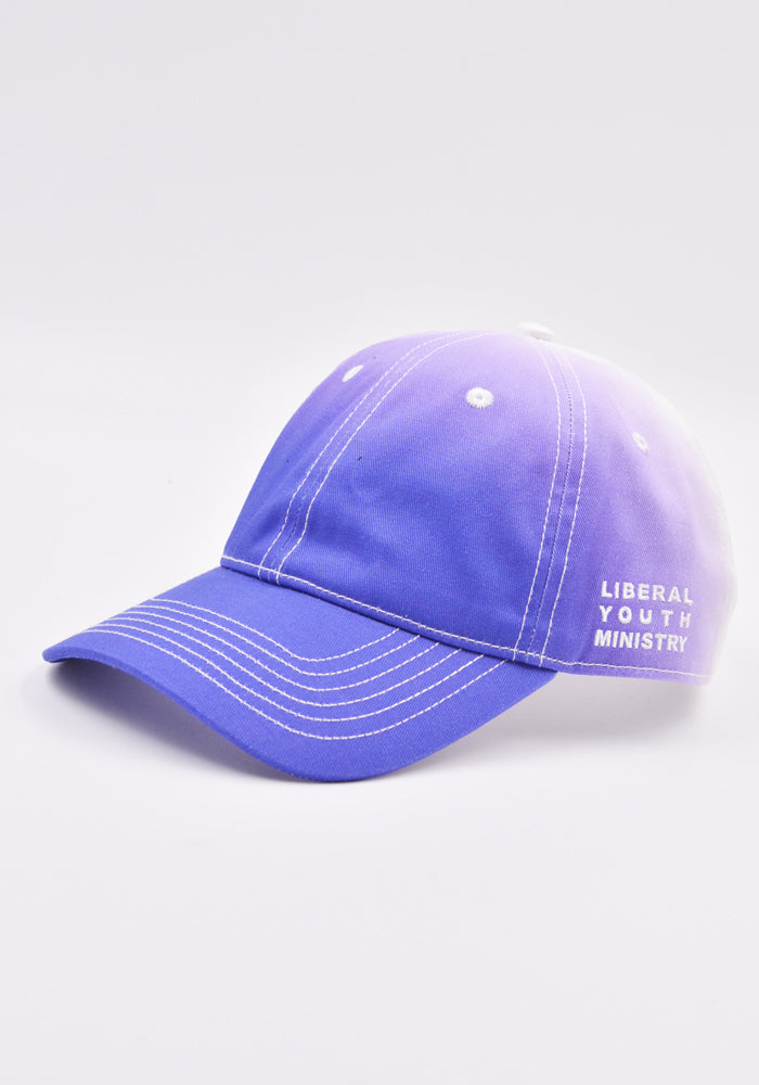 LIBERAL YOUTH MINISTRY LOGO EMBROIDERED BASEBALL CAP PURPLE/WHITE SS23 