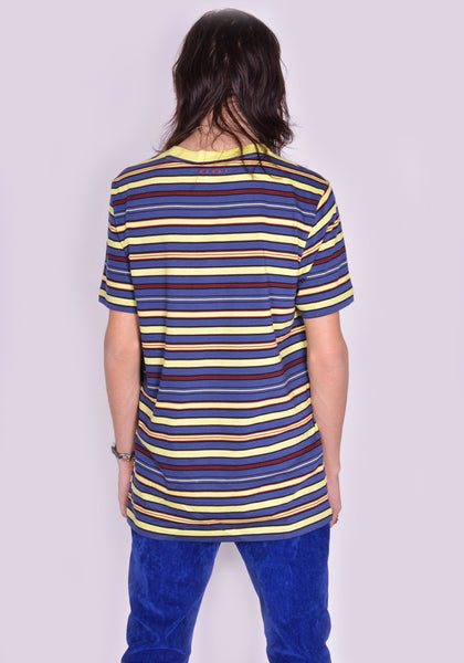 MARNI HUMU0151EX-1 STRIPE T-SHIRT BLUE/YELLOW/BURGUNDY/BLACK FW23 | DOSHABURI Online Shop