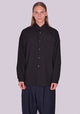 MARNI CUMU0061A1 WOOL LONG SLEEVE SHIRT BLACK 