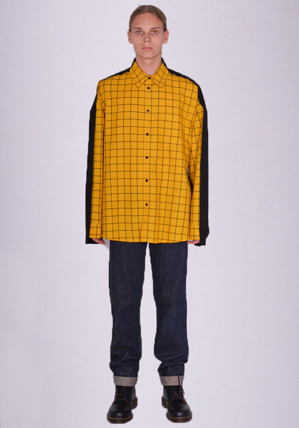 MARNI CUMU0278Q1 WOOL CHECK SHIRT MAIZE FW23 | DOSHABURI Online Shop