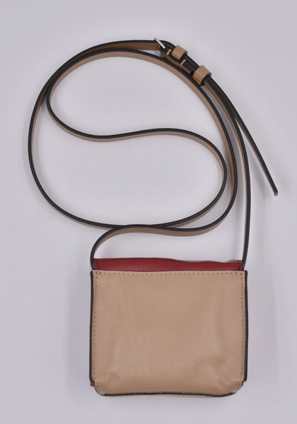 MARNI SBMQ0082U0 MINI MESSENGER BAG RED/BEIGE FW23 | DOSHABURI Online Shop